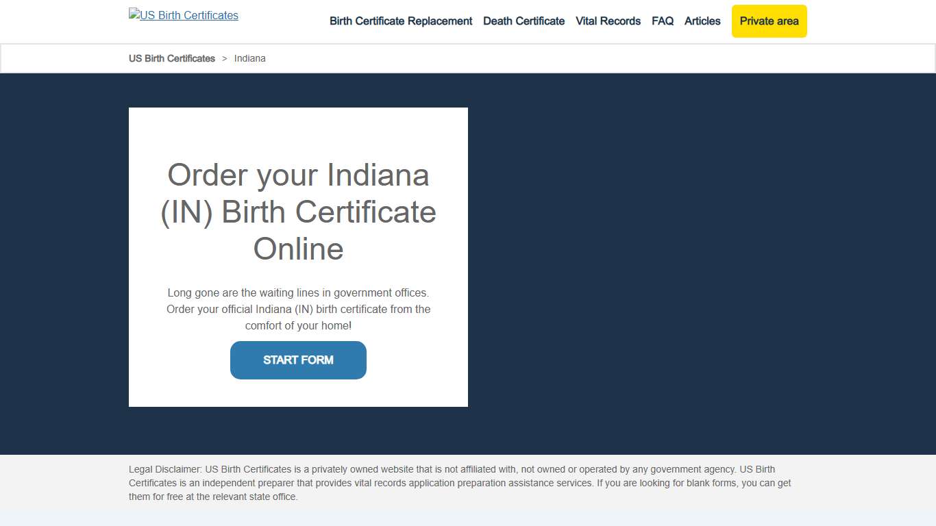 Indiana (IN) Birth Certificate Online - US Birth Certificates